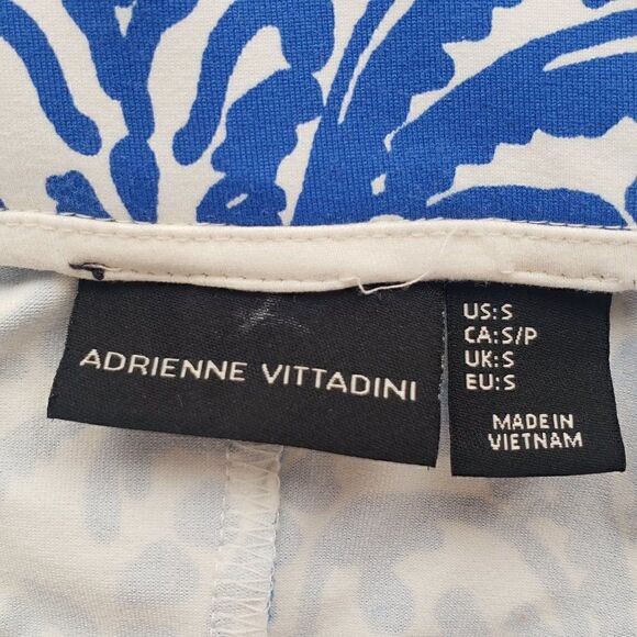Adrienne Vittadini Damask Scroll Paisley A-Line Skirt Size S Blue White Ponte - Picture 6 of 6